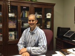 chris at desk